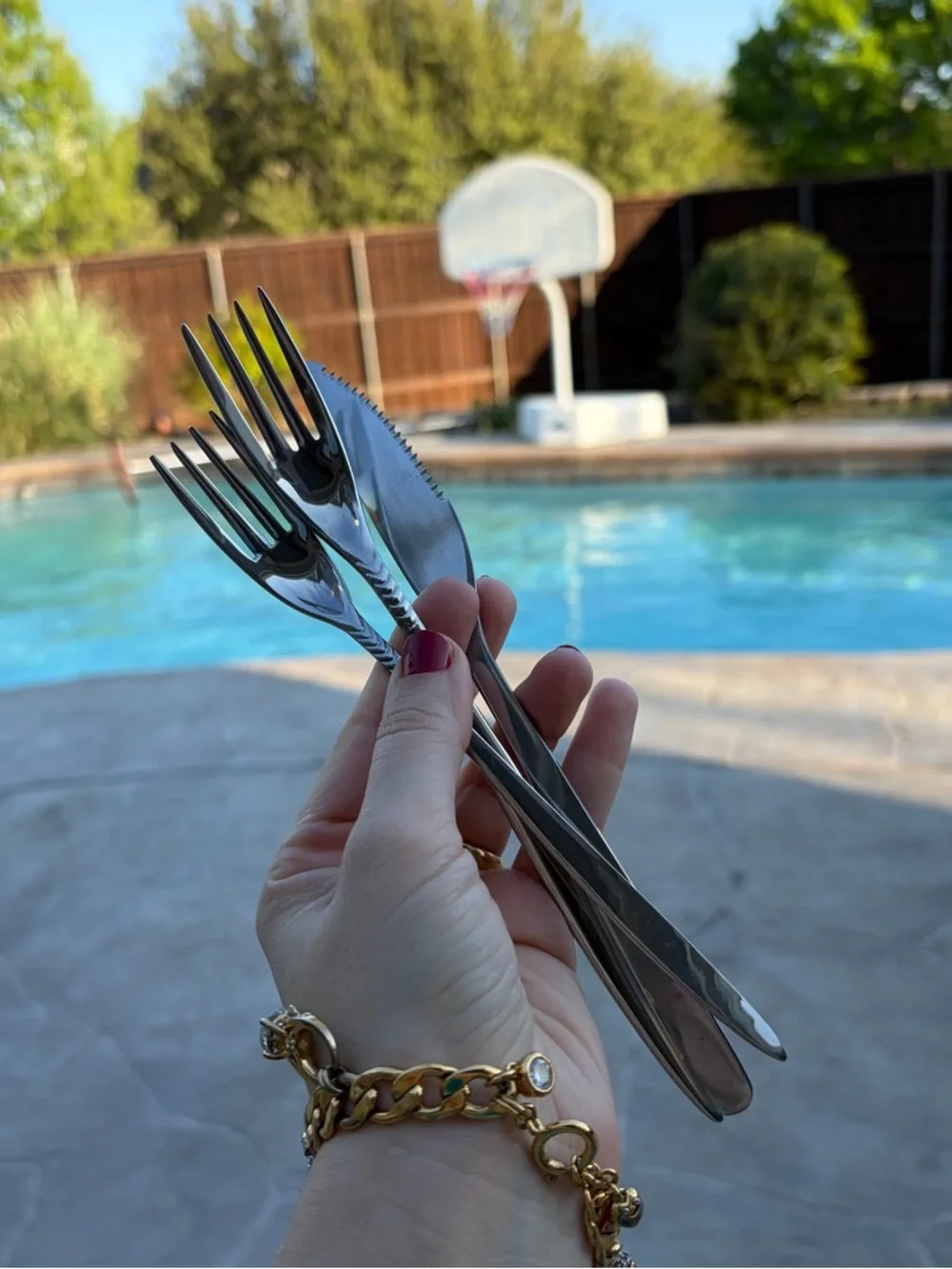 Hisar Mamba 6 Large + 6 Small Fork Set AISI 304 Stainless Steel + 8 Knives Free